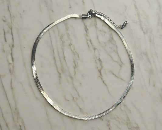 Elysian Weave Herringbone Necklace - Silver