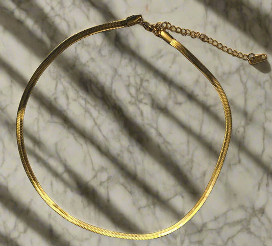 Elysian Weave Herringbone Necklace - Gold