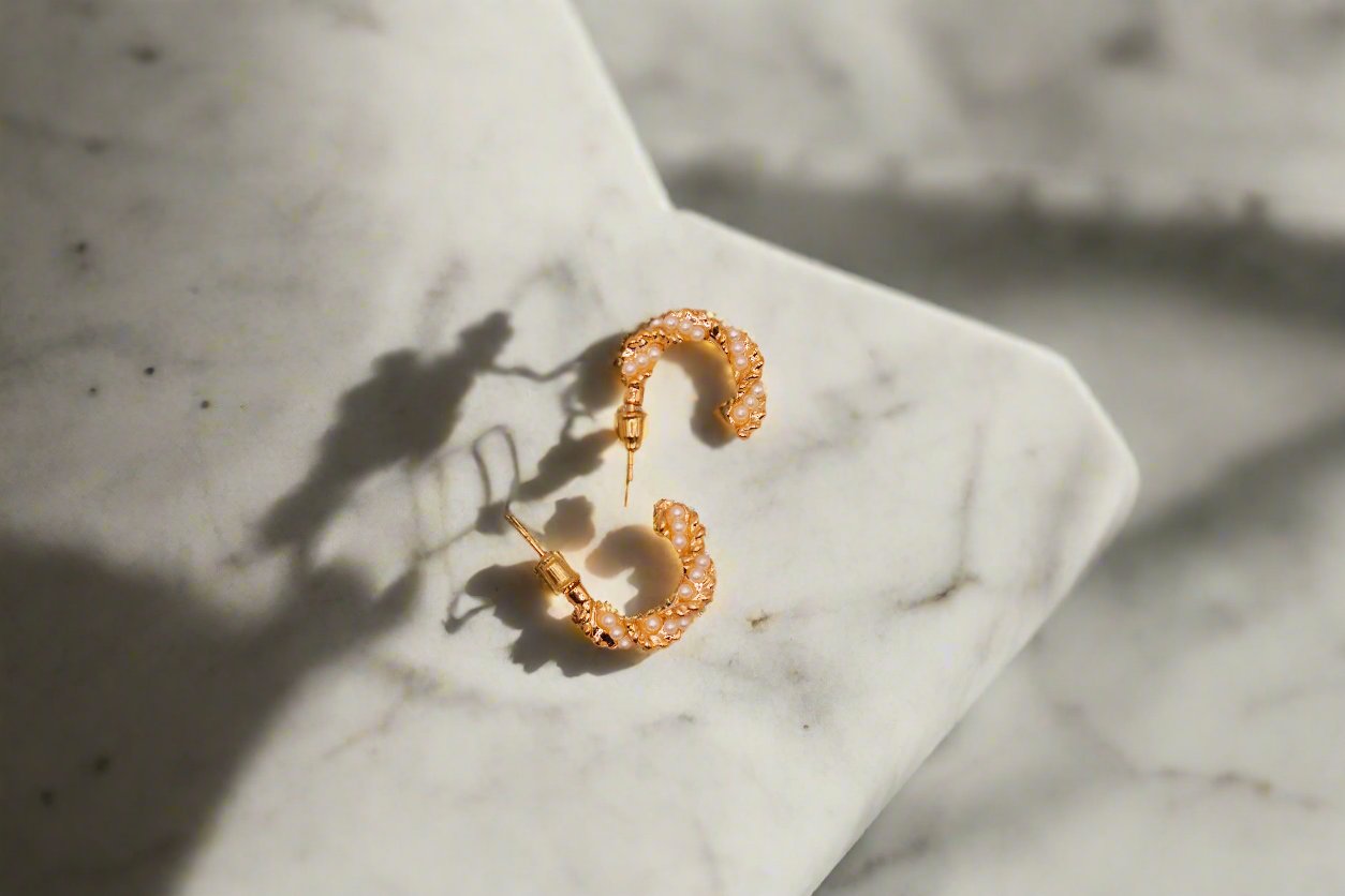 Pearl Swirl Hoops